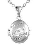 nice tiny enamel heart baby silver necklace